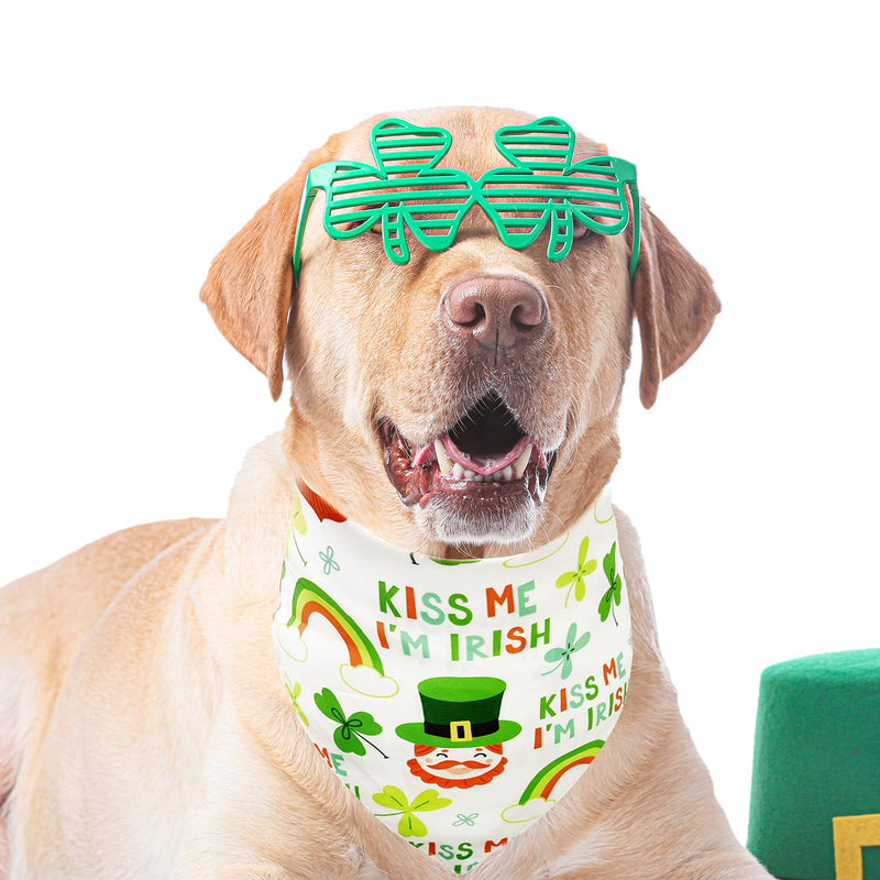 St. Patrick's Dog Bandana, Holiday Cat Irish Shamrock Bandana for Large Medium Small Puppies Pets Kiss me I'm Irish - PawsPlanet Australia