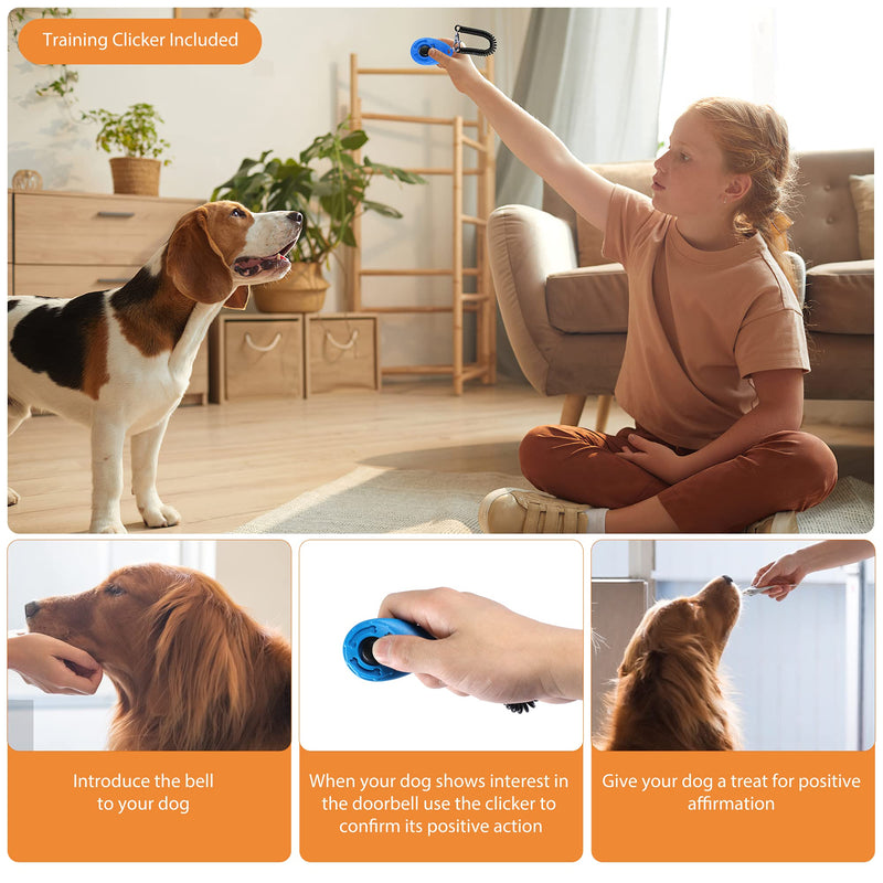 HYCTOPSON Dog Door Bell for Potty Training Wireless Dog Doorbell Touch Buttons Communication Bells for Dogs to Ring to Go Outside 1Receiver + 2Activators White - PawsPlanet Australia