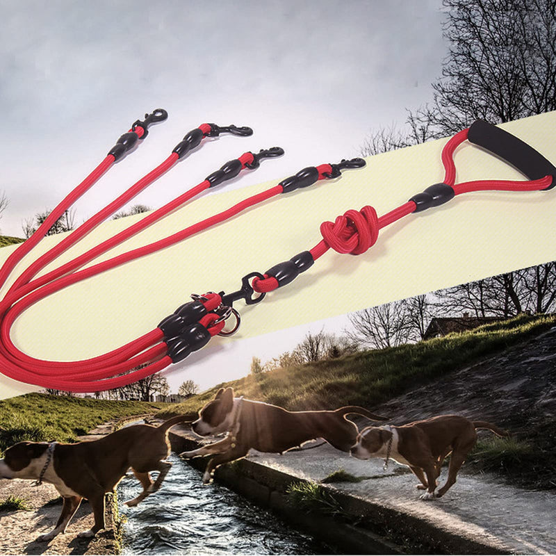 3-in-1 Dog Leash, 3-Way Dog Leash with Padded Handle 360° Rotatable No Tangle Dog Leash for 3 Dogs Pet Dog Lead Chain 1.5m for Medium Small Dogs Multiple Pets - PawsPlanet Australia
