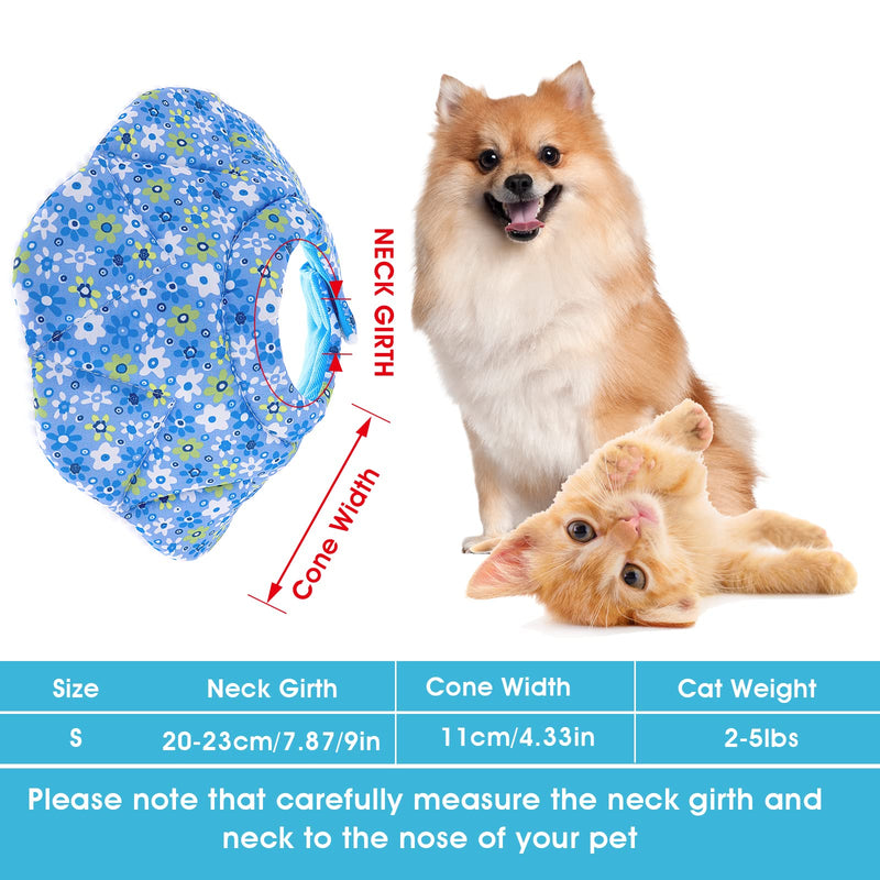 TIESOME Cat Collar Adjustable 6.7-9inch Kitten Recovery Collars Small Dog Cat Post-Surgery Soft Recovery Pet Cone Collar Anti-Bite/Lick Cat Dog Health (Blue) - PawsPlanet Australia