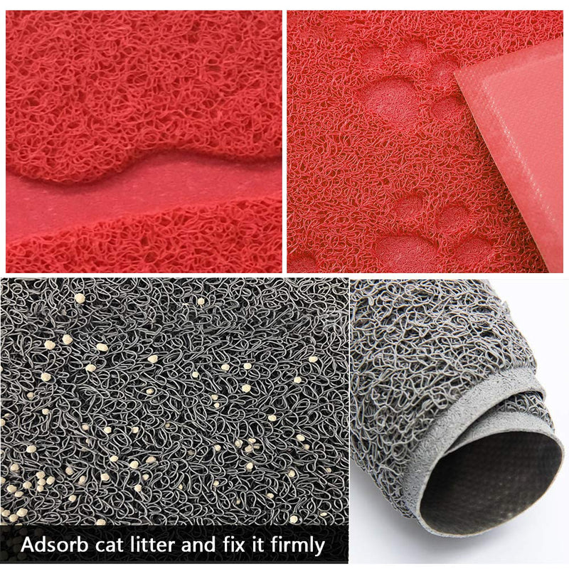 SENDILI Premium Cat Litter Mat Washable - PVC Durable Waterproof Anti-slip Litter Pet Mat Trapper, Black, 30x40cm - PawsPlanet Australia