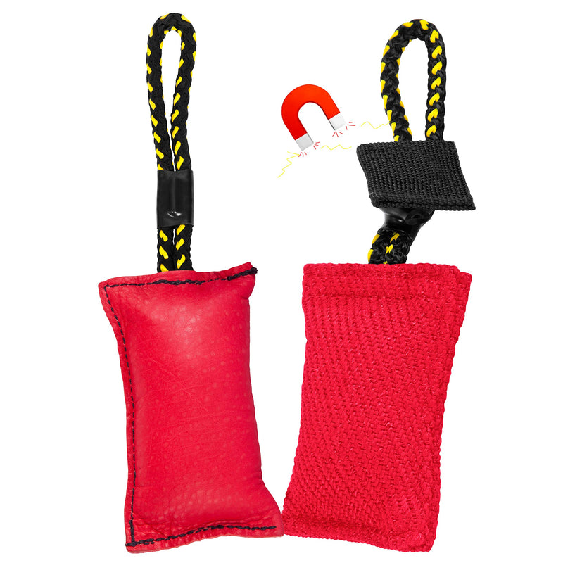 DINGO GEAR Magnetic Set For The Dog Training: Encased Magnet, Red Nylcot & Genuine Leather Bite Tug magnet + 2 tugs - PawsPlanet Australia