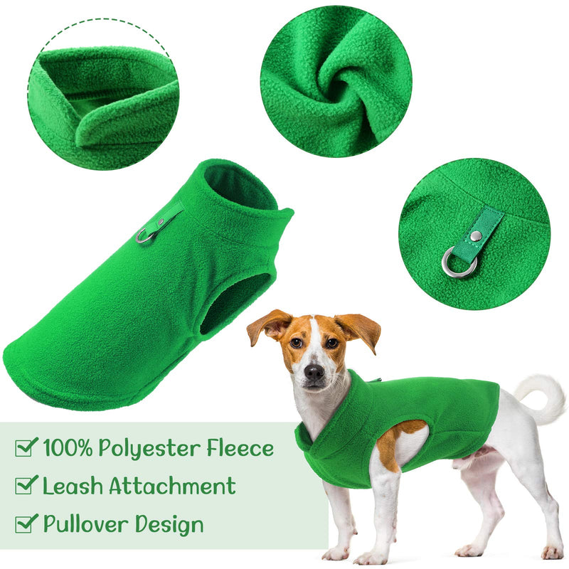 [Australia] - Syhood 4 Pieces Dog Fleece Vest with Leash Ring Pullover Comfortable Dog Jacket Warm Dog Winter Sweater Vest for Indoor and Outdoor Use S 