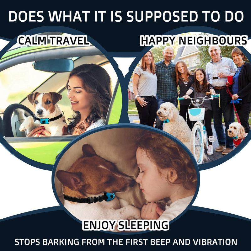 PawPets Rechargeable Anti Bark Collar - No Shock Training Dog Collar - Humane with Vibration and Sound Barking Collar for Small Medium Large Dogs - 2 Pack Battery - PawsPlanet Australia