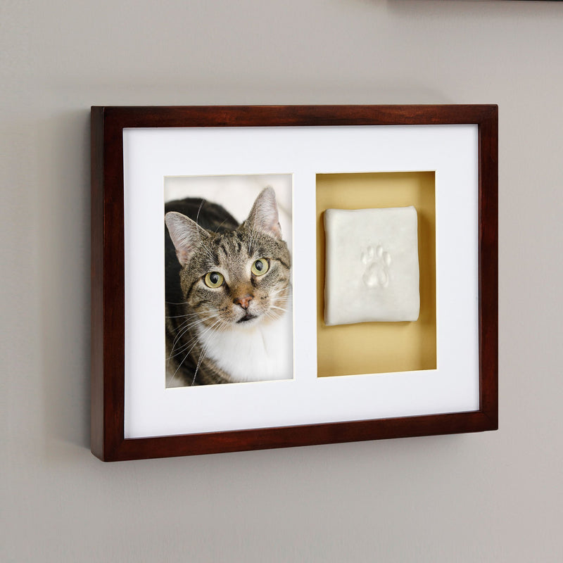 [Australia] - Pearhead Dog Or Cat Paw Prints Pet Wall Frame, Holiday Gift for Pet Owner, Great Gift for Pet Lover Pawprint Wall Frame, Espresso 