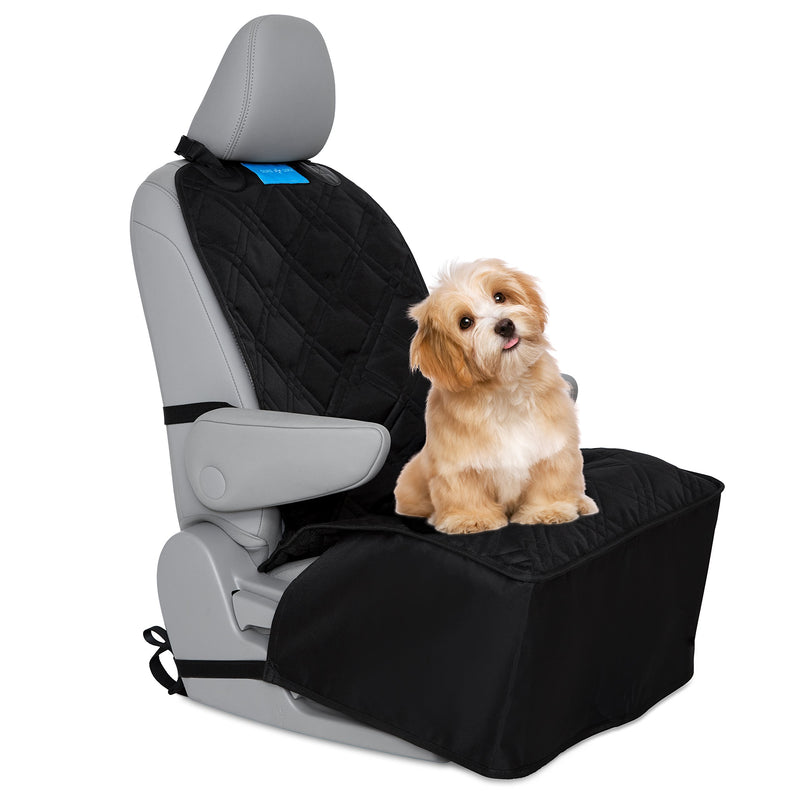 [Australia] - Dog Car Front Seat Cover Pet Bucket Seat Covers Luxury Washable Material Waterproof Nonslip Pet Single Seat Cover for Cars Truck SUV Seatbelt Leash Included 