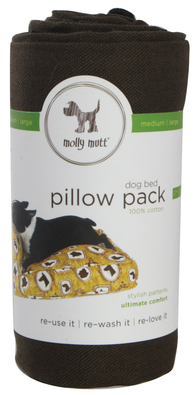 [Australia] - molly mutt Dog Bed Pillow Pack Duvet - 100% Cotton, Durable, Washable Medium/Large Landslide 