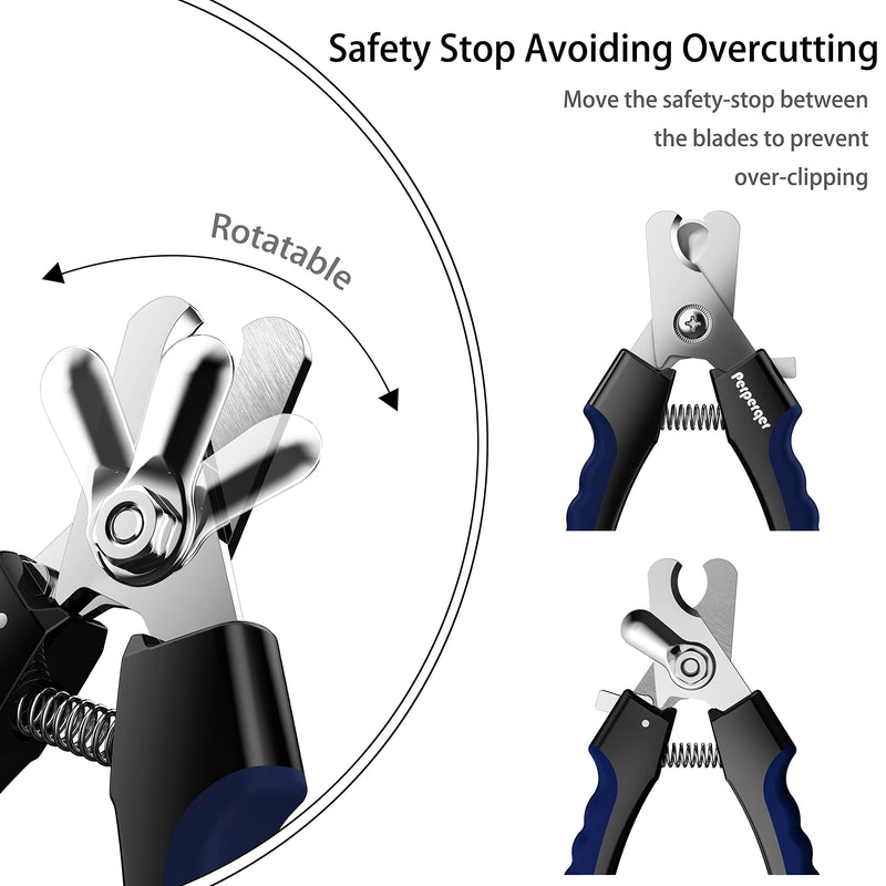 Perperqer Dog Nail Clipper,Dog Nail Trimmers with Safety Guard for Small Medium Large Breed Dog & Cat to Avoid Over Cutting,Professional Grooming Tool with Quick Sensor and Dog Nail File - PawsPlanet Australia