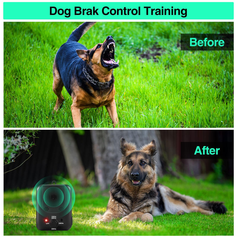 Anti Barking Devices, 50 FT Dog Bark Deterrent Devices, Barking Control Devices with 3 Adjustable Frequency Utrasonic Dog Repeller Stop Barking Device Sonic Bark Silencer (Black) Black - PawsPlanet Australia