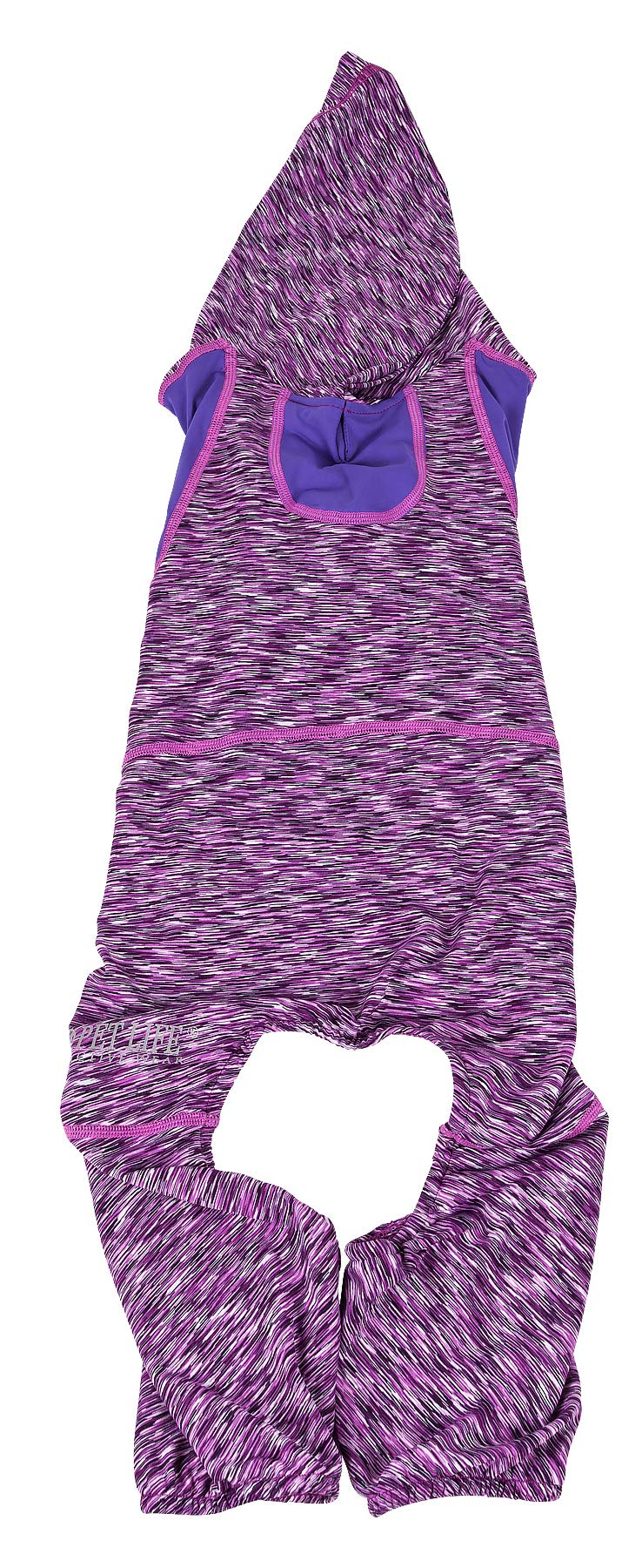 [Australia] - Pet Life Active 'Downward Dog' Heathered Performance 4-Way Stretch Two-Toned Full Body Warm Up Hoodie X-Large Purple 