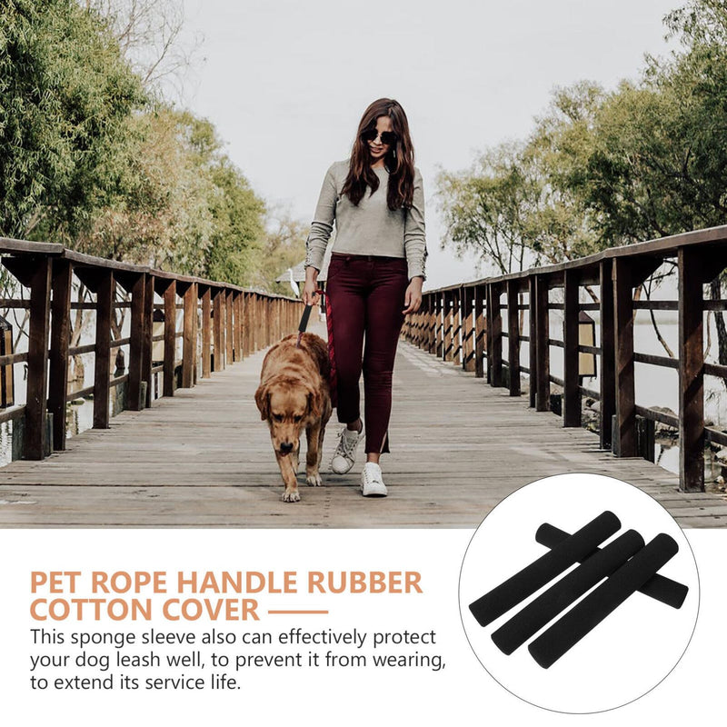 POPETPOP 4pcs Dog Leash Grip Handle Sleeve Dog Leash Wrap Soft Foam Tubing Pipe Sponge Cover Pet Leash Wrap Grip Black - PawsPlanet Australia