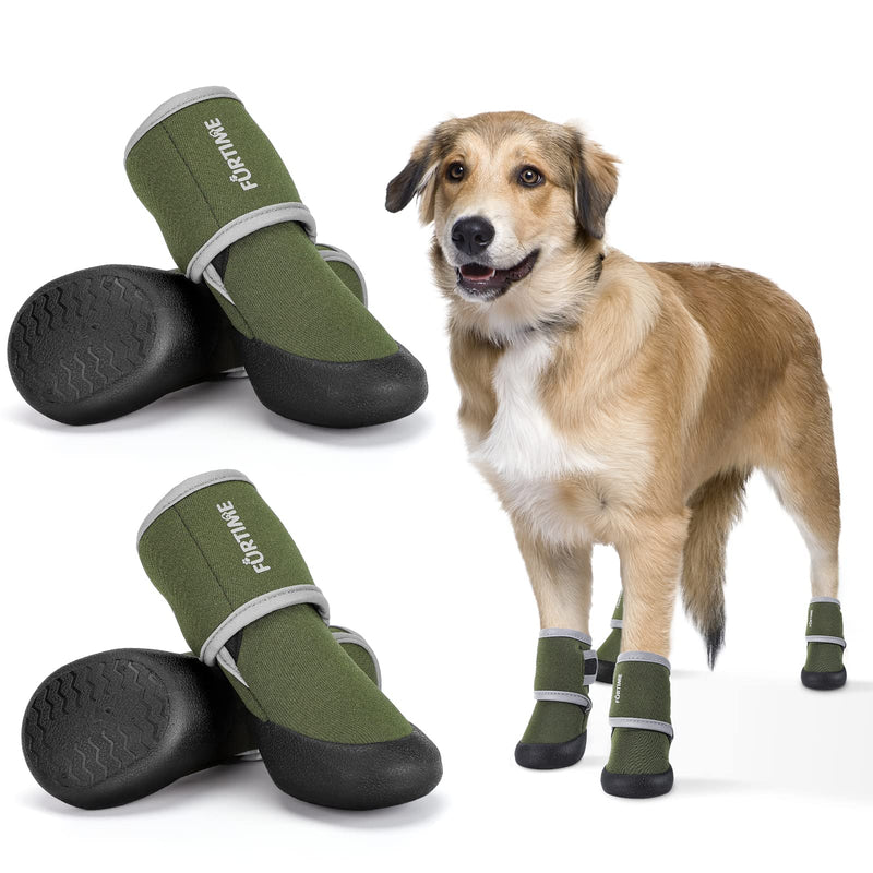 FURTIME Dog Shoes Paw Protectors for Small Medium Large Dogs Boots with Reflective Strips Rugged Anti-Slip Rubber Sole for Outdoor Walking Winter Snow 4PCS/Set XXL(3''x2.5'')(L*W) - PawsPlanet Australia