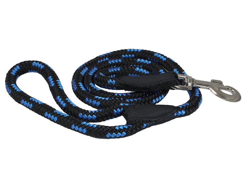 [Australia] - Dogs My Love Dog Rope Leash 4ft Long Large: 4ft Long; 1/2" Diam (12mm) Blue/Black 