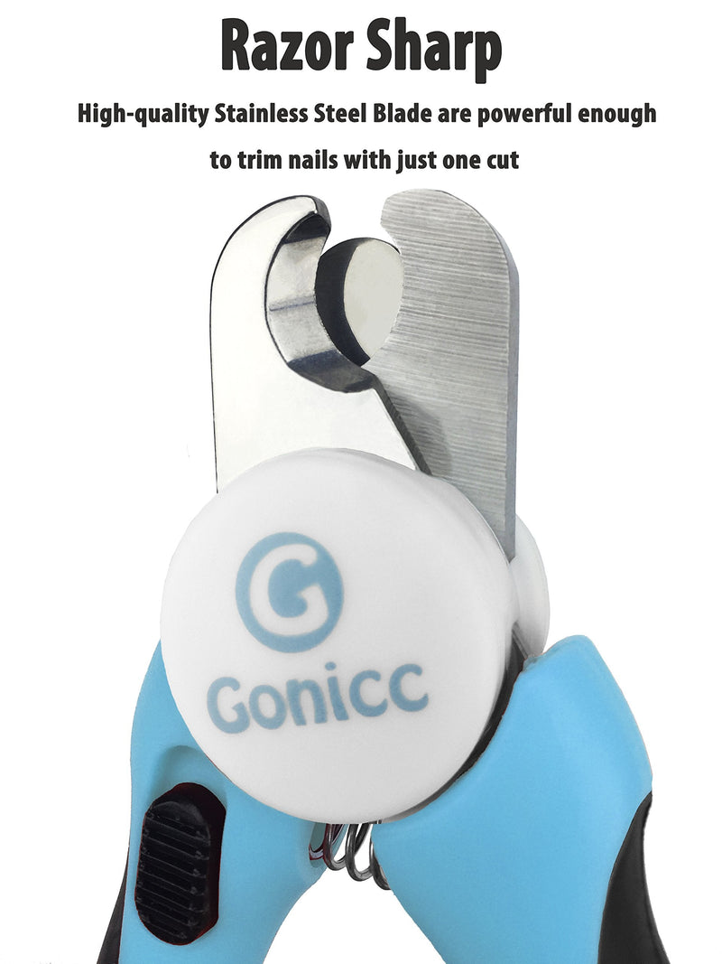 gonicc Dog & Cat Pets Nail Clippers and Trimmers - with Safety Guard to Avoid Over Cutting, Free Nail File, Razor Sharp Blade - Professional Grooming Tool for Pets - PawsPlanet Australia