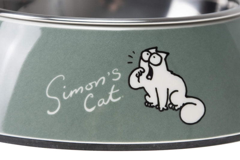 Simon's Cat by Karlie 522105 Cat Bowl 14 x 14 x 4.5 cm 160 ml Green - PawsPlanet Australia