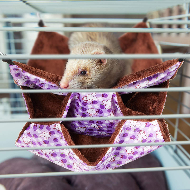 3 Pieces Small Pet Cage Hammock Small Animal Hanging Hammock 3 Tier Pet Hanging Bed Small Animal Cage Accessories Bedding for Hamster Parrot Sugar Glider Ferrets Rat Chinchilla Playing and Sleeping - PawsPlanet Australia