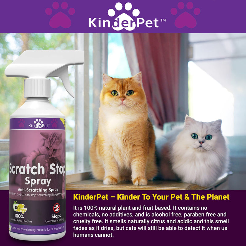 KinderPet Cats? Kittens Scratch Stop ?Anti Scratch Spray Stop Cats Scratching Doors Carpet Walls Furniture Sofa Cat? Kitten ?Scratching Deterrent? ?Repellent 100% Natural 500 ML - PawsPlanet Australia