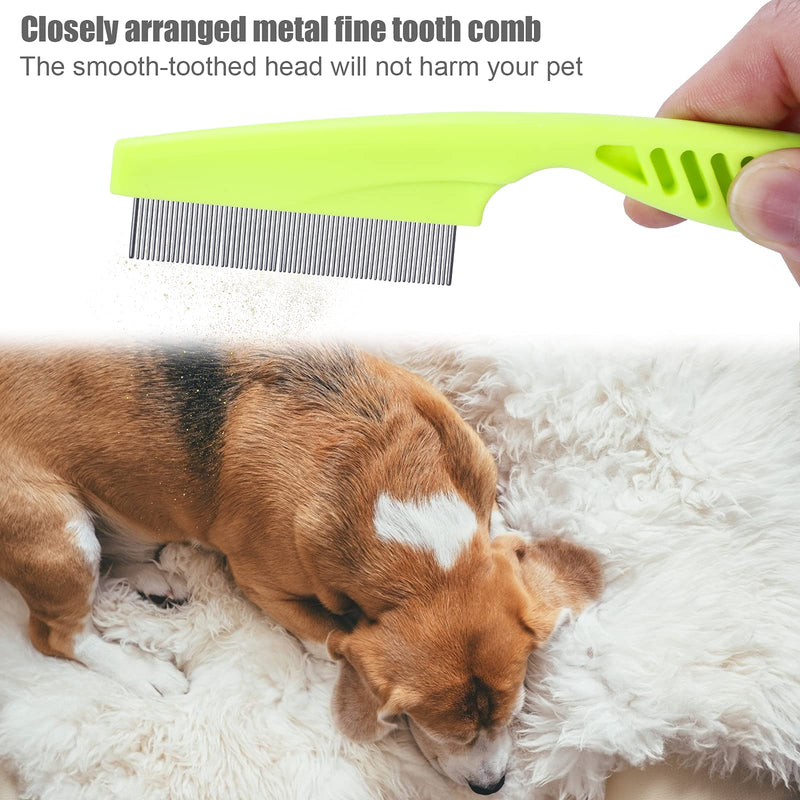 Molain 7 Pcs Dog Tick Remover Tools, 3 Plastic Hook+1 Plastic Tweezer+1 Stainless Steel Tweezer+1 Comb+1 Magnifier, Remover Set for Dogs, Cats and Humans Light Green - PawsPlanet Australia