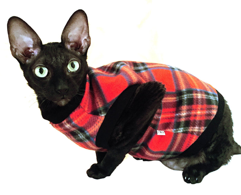 Kotomoda Cat sweater Plaid Red (XS) XS - PawsPlanet Australia