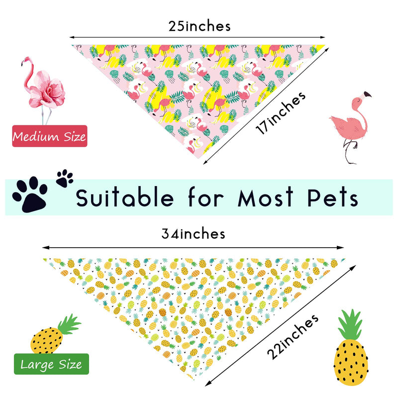 8 Pieces Pet Bandanas Dog Triangle Summer Bandana Hawaiian Dog Scarf Pet Triangle Bibs Adjustable Rainforest Fruit Flamingo Style Bandana for Small Large Dogs (L) Large (8 Count) - PawsPlanet Australia