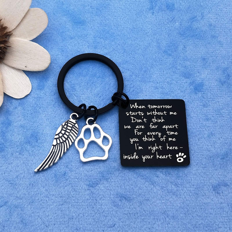 Loss of Pet Keyring Pet Memorial Gifts Keyring Dog Cat Sympathy Gifts When Tomorrow Starts Without Me Keychain Pet Lovers Remembrance Gifts Pet Owner Keepsake Keyring Gift in Memory of Pet Gift - PawsPlanet Australia