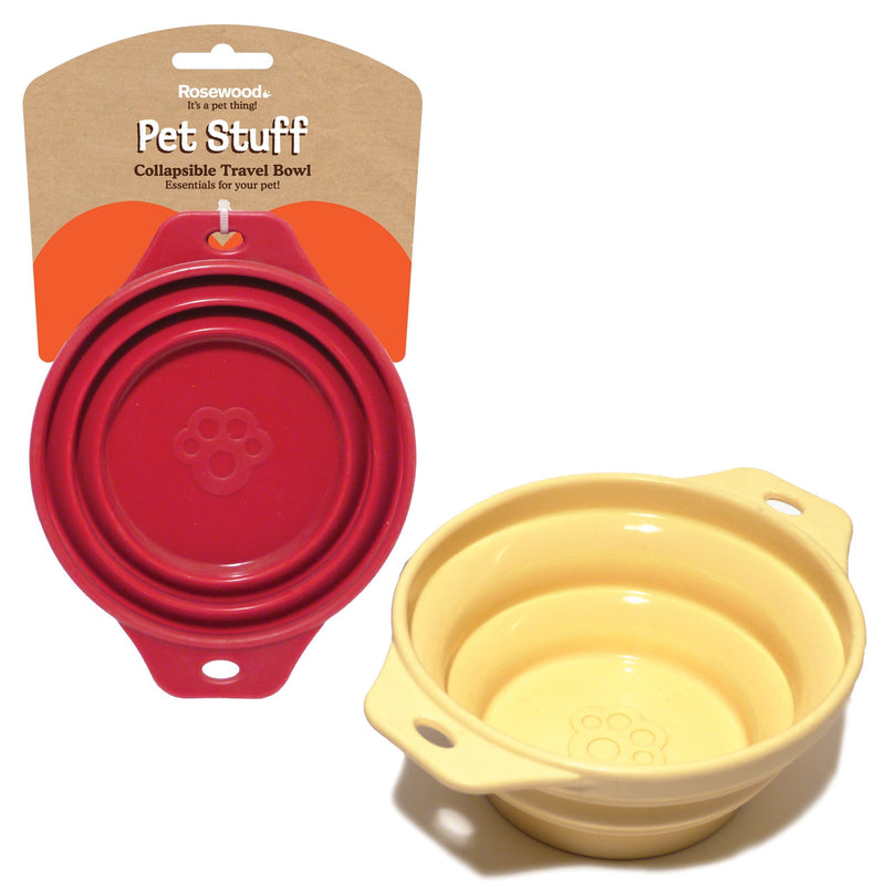 Rosewood Pet Stuff Collapsible Travel Bowl (Colour May Vary) - PawsPlanet Australia