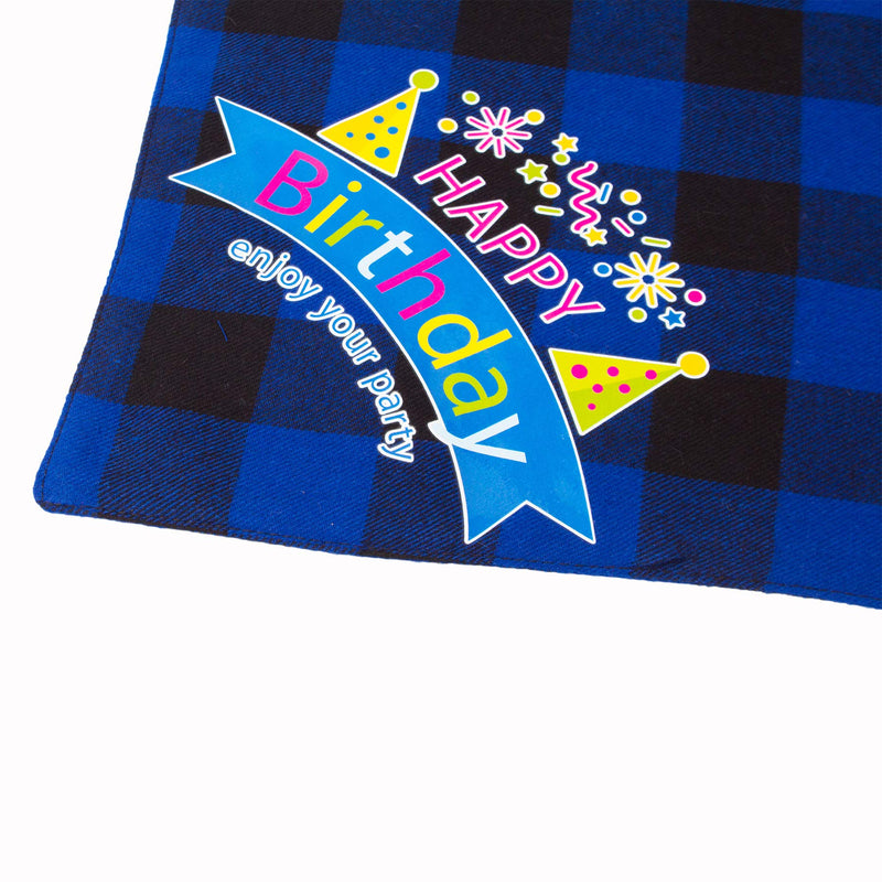 Dog Birthday Boy Bandana Hat Set, Dog Birthday Party Supplies, Plaid Birthday Dog Bandana and Cute Dog Birthday Hat for Small Medium Large Dogs (Blue) Blue - PawsPlanet Australia