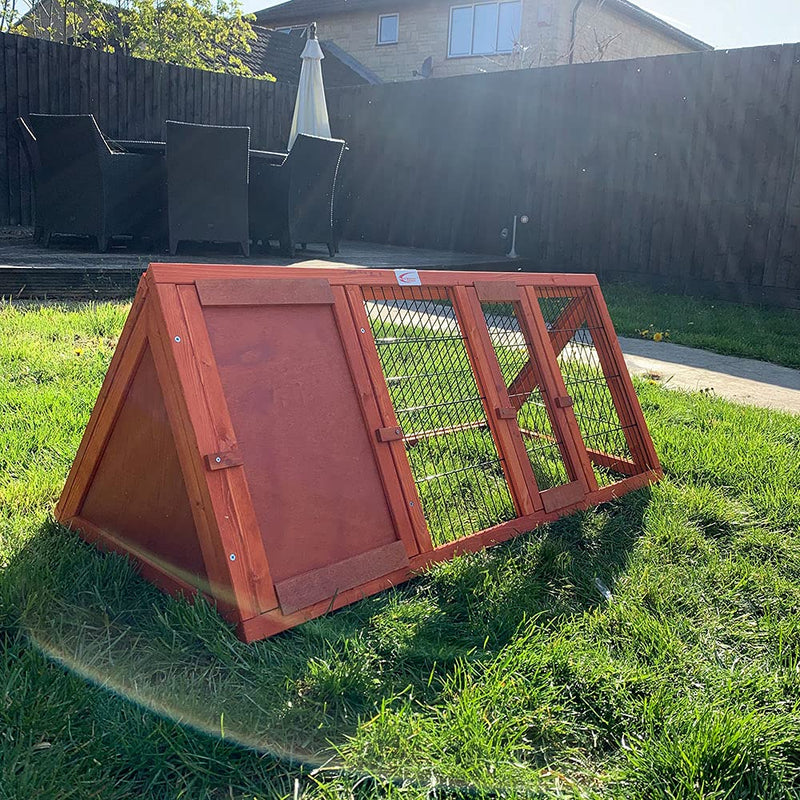 Bunny Business Pet Supplies Apex Run with Enclosure Rabbit/Guinea Run Hutch Hutches, 4ft Triangular Runs (RED-HVY) - PawsPlanet Australia