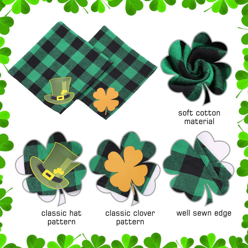 Kuoser 2 Pack St. Patrick’s Day Dog Bandanas, Green Plaid Lucky Shamrock Triangle Bibs Scarf for Small/Medium/Large Dog and Cat, Washable Pet Holiday Neckerchief - PawsPlanet Australia