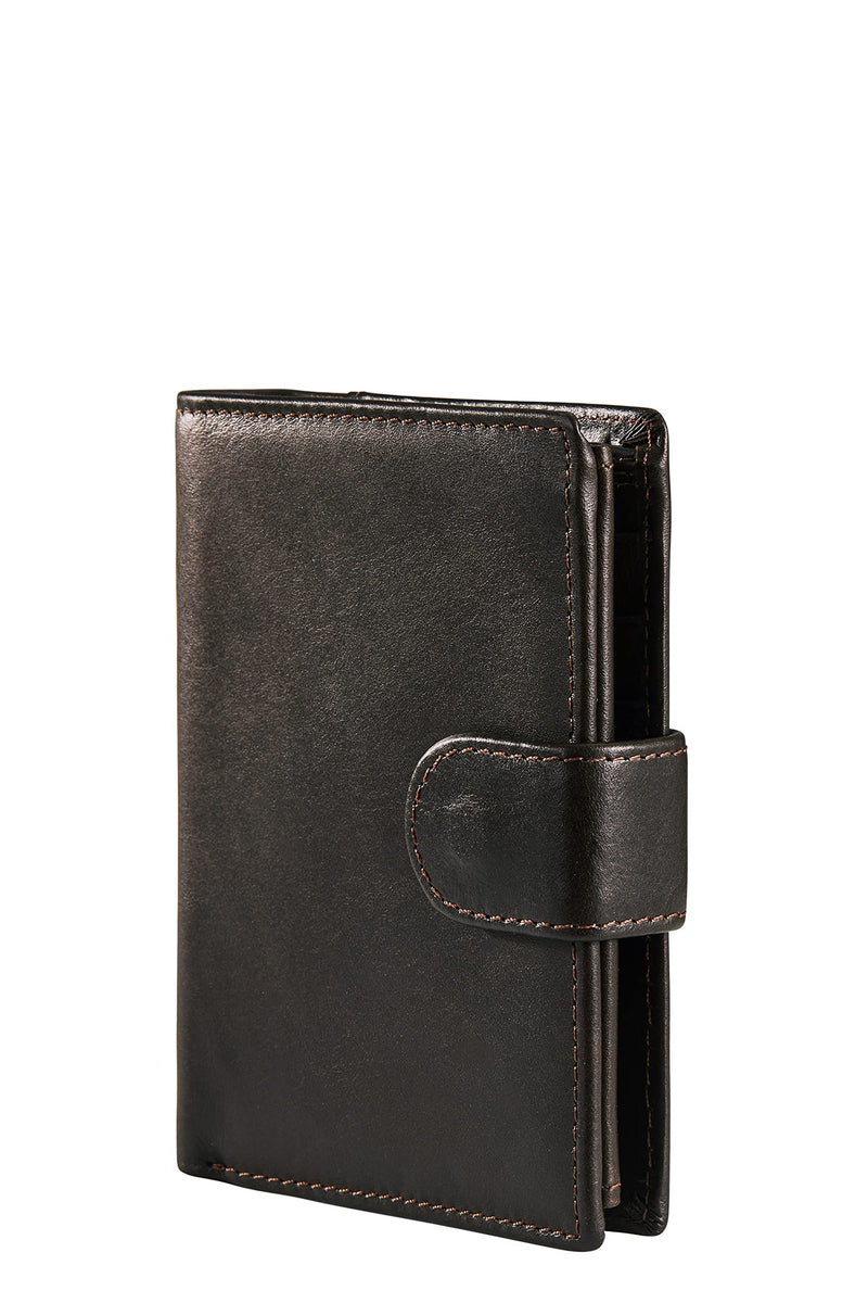 BRASS TACKS Leathercraft Vintage Handmade Full Leather Vertical Tri-Fold Wallet for Women RFID Blocking Small Multi Card Case Wallet Brown - PawsPlanet Australia