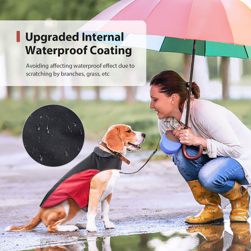 [Australia] - IREENUO Dog Jacket Waterproof, Warm Dog Raincoat for Fall Winter, Reflective Adjustable Rainproof Puppy Coat for Small Medium Dogs X-Small 