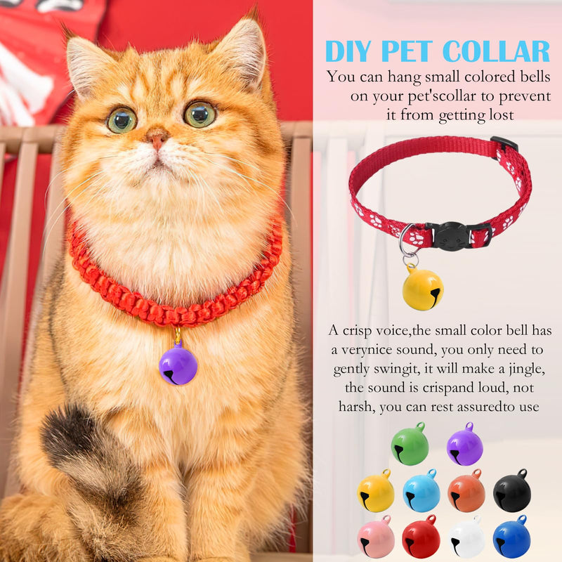 Pack of 60 bells, small bells for crafts, colorful small bells with eyelet, small bells, bell pendant Christmas for DIY jewelry, Christmas pet bells 14 mm - PawsPlanet Australia
