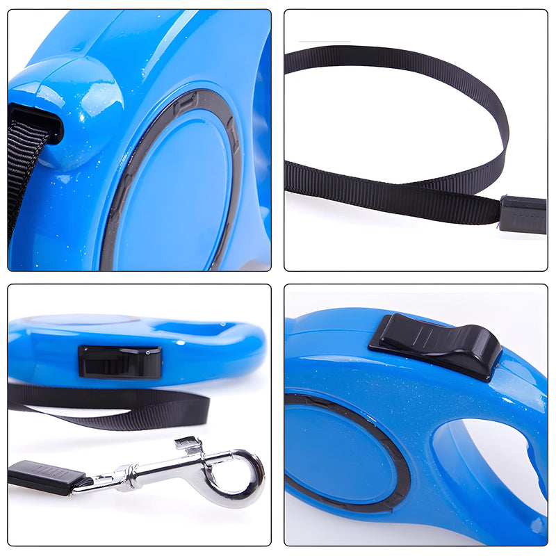 Retoo roll-up dog leash 3 m for small and large dogs, flexible band for right-hand walks, dog leash, comfortable handle, belt leash, robust pull-out leash for walking, roll-up leash, high-quality leash - PawsPlanet Australia