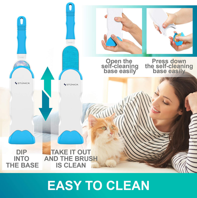 STÙNICK Pet Hair Removal for Dog Hair and Cat Hair. Pet Hair Remover for Furniture, Couches, Bedding, Clothes, Laundry and Car. Lint Brush Design Animal Hair Remover, a Magnet for Cats and Dogs Fur Blue - PawsPlanet Australia