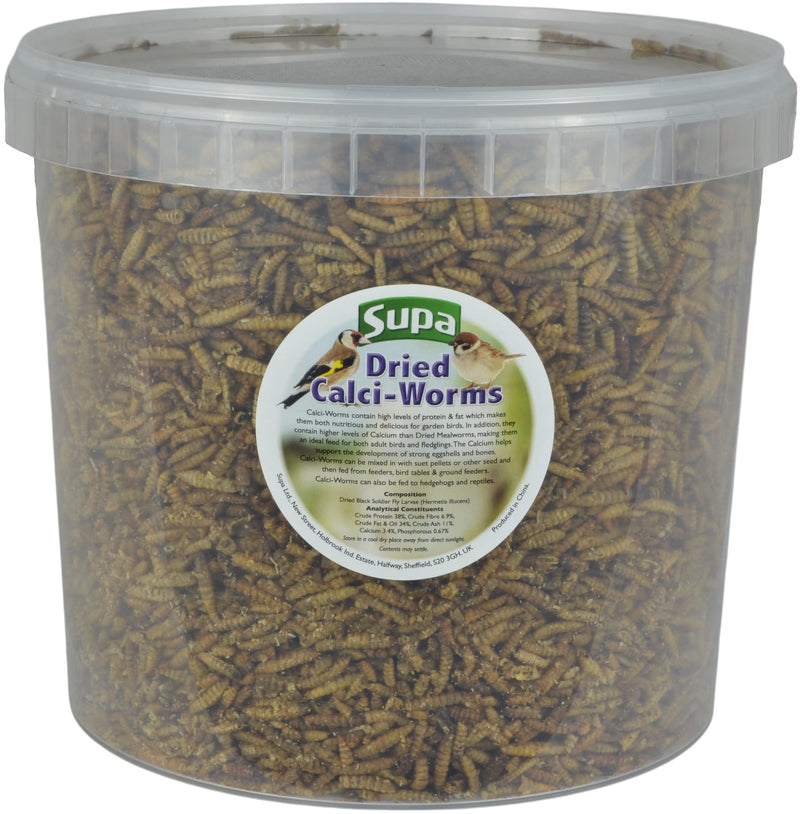 Supa Dried Calci Worms for Wild Birds, 5 Litre Bucket, High Energy Protein Rich Treat For Garden Birds, Attract More Birds To Your Garden, Quality Wild Bird Food - PawsPlanet Australia