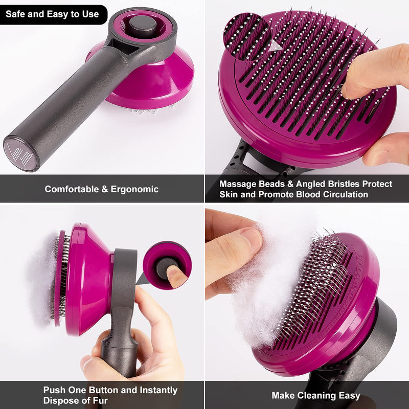 Whimsii 3 in 1 Professional Grooming Brush & Deshedding Tools for Dogs, Cats & Rabbits, Reduce Shedding, Daily Use for Removing Loose Fur, Detangling & Grooming Mats, Ideal for Short to Long Hair 3 in 1 Grooming Brush - PawsPlanet Australia