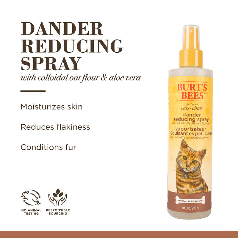 Burt's Bees for Pets Cats Natural Dander Reducing Spray with Colloidal Oat Flour & Aloe Vera | Cat Spray, 10 oz- 2 Pack - PawsPlanet Australia