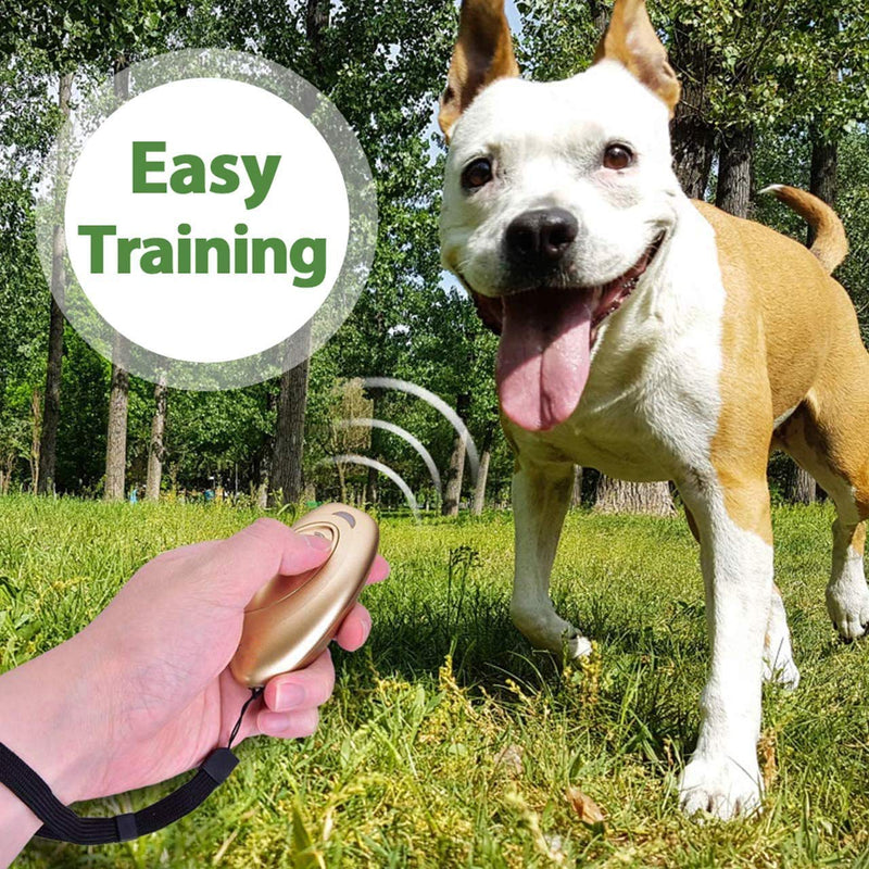 Anti Barking Device Ultrasonic Dog Bark Deterrent Ultrasonic Dog Barking Control Devices and 2 in 1 Dog Training Aid Control Range of 16.4 Ft Handheld Dog Bark Trainer Stop Barking (Gold) Gold - PawsPlanet Australia