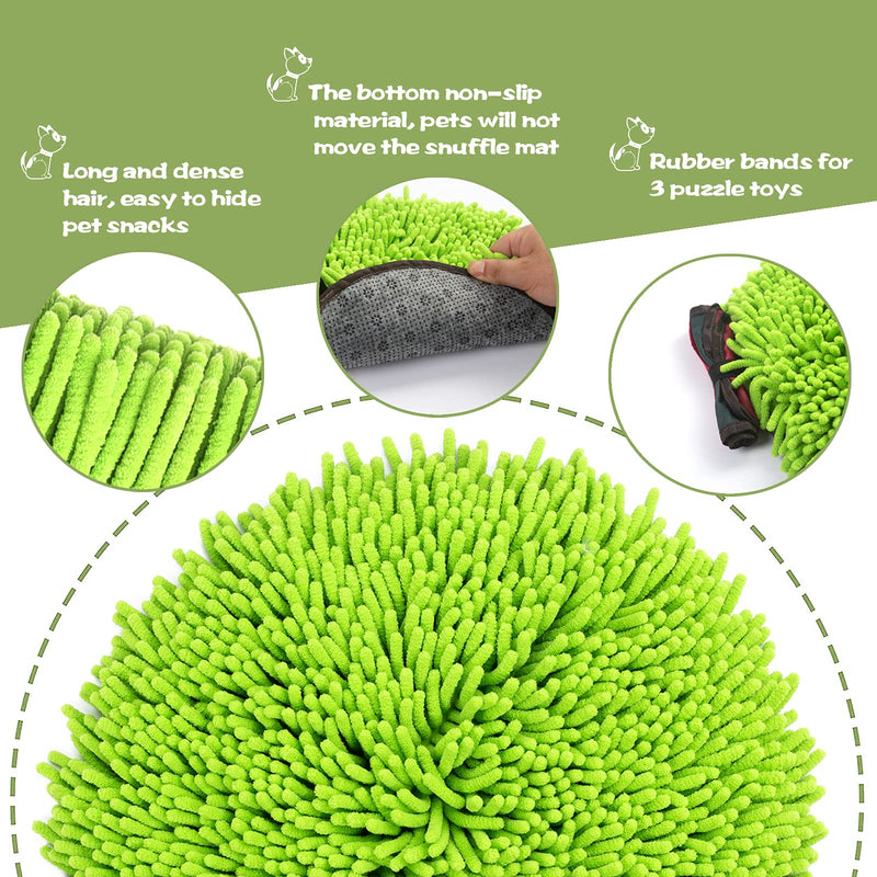 ZMUBB Snuffle Mat for Dogs Food Mat Dog Puzzle Toys Slow Feeder Interactive Feed Game Pet Foraging Mat for Smell Training and Stress Relief Green - PawsPlanet Australia