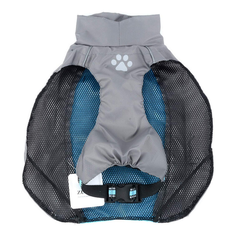 Zunea Waterproof Dog Raincoats for Medium Large Dogs Lightweight Reflective Jacket Safty Coat Windproof Mesh Lined Vest Clothes Outdoor Hunting Hiking Apparel for Wet Days Blue 3XL 3XL (Pack of 1) blue and grey - PawsPlanet Australia