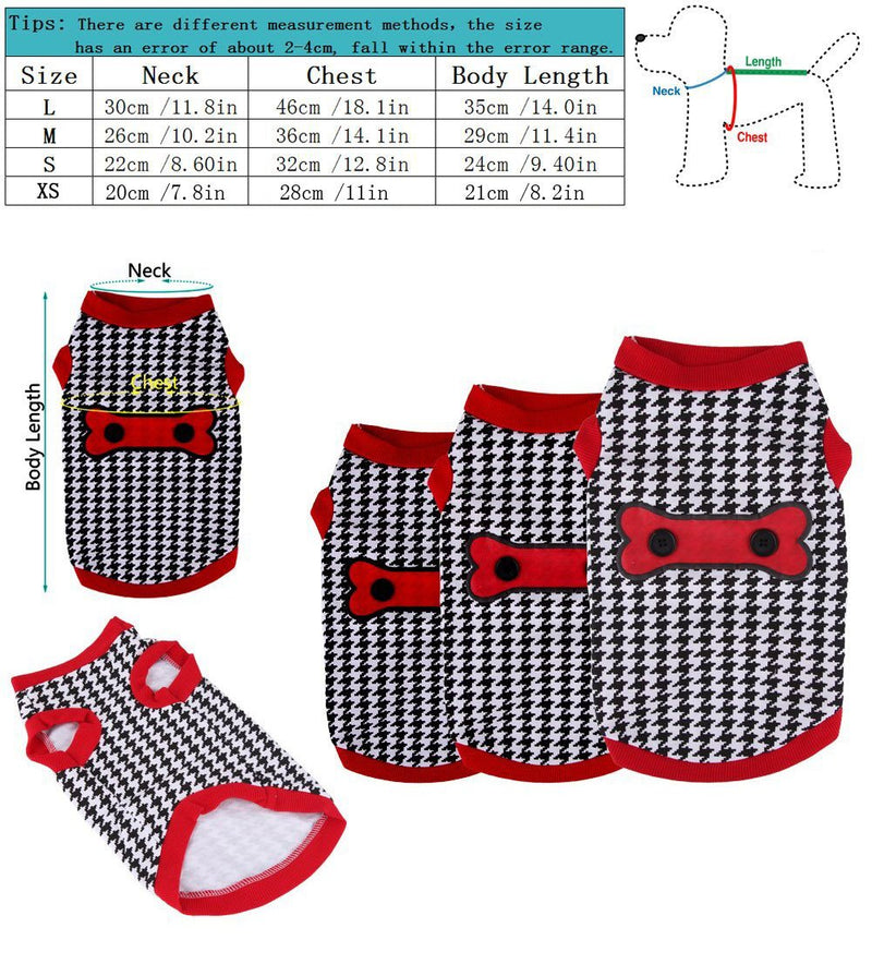 smalllee_lucky_store Houndstooth Shirt for Small Dogs X-Small - PawsPlanet Australia