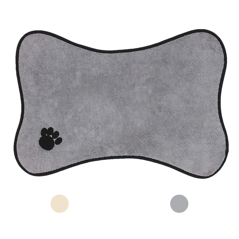 Ptlom Dog and Cat Medium and Small Placemat, Pet Food and Water Mat Suitable for Medium and Small Pets, Prevent Water and Food from Spilling, Cotton Grey - PawsPlanet Australia