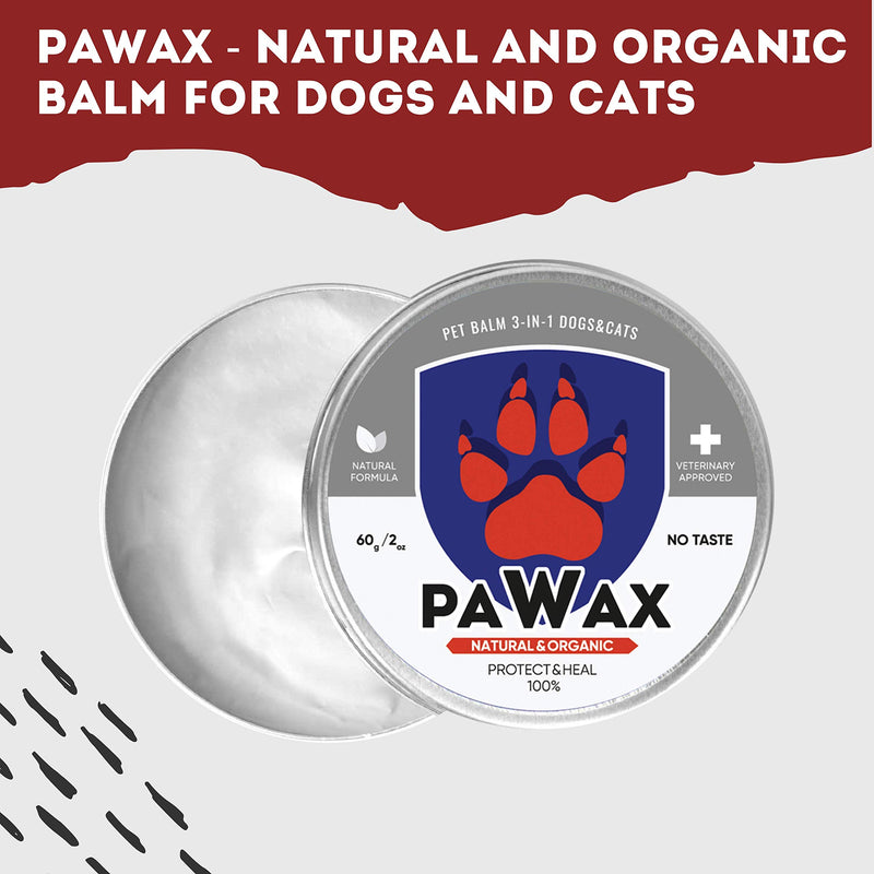 Bruno May PAW Wax Natural and Organic Protect and Heal 3-in-1 for Dogs and Cats PET Balm Veterinary Approved with Carnauba Wax, Vitamin E, Aloe 2 oz - PawsPlanet Australia