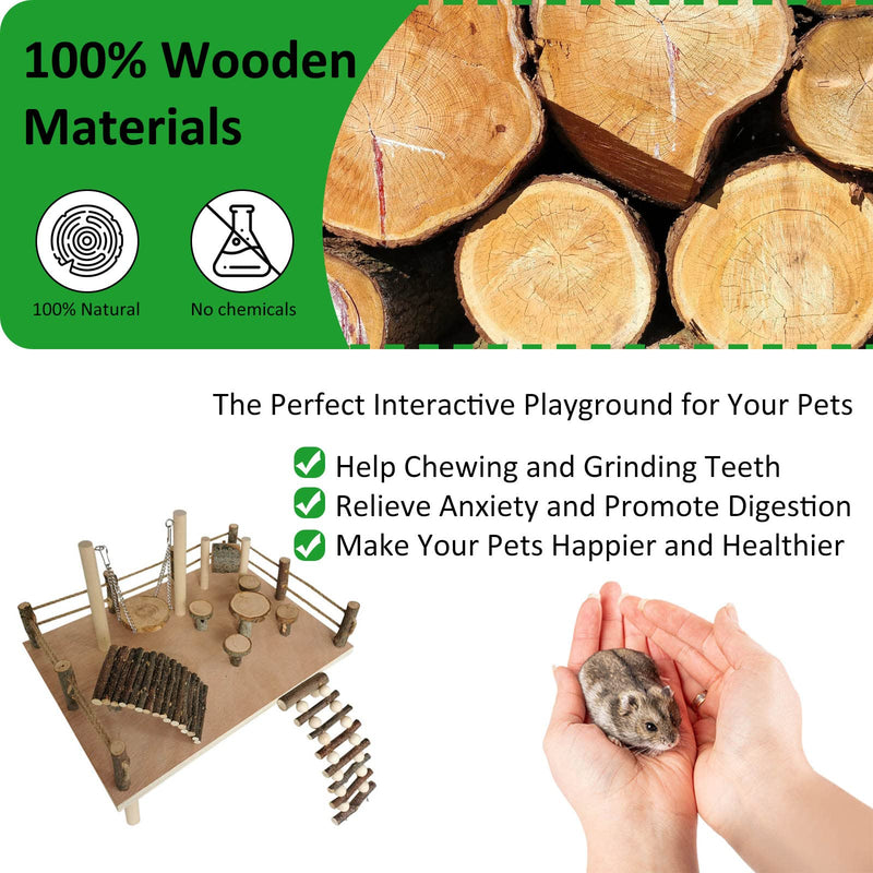 CHSEEO Hamster Wooden Ladder Toy, Hamster Stairs Bridge Hamster Ladder Natural Wood Jumping Platform with Screw Climbing Toy for Hamsters Guinea Pigs Chinchilla Rabbits Parrots Bunny #7 - PawsPlanet Australia