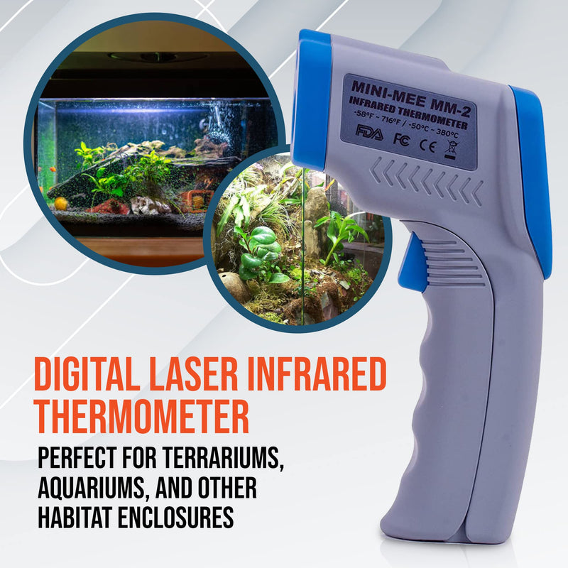 Metris Mini-Mee Digital Non-Contact Digital Infrared Reptile Thermometer, Laser Temperature Gun with 1-Point Aiming use for Fish Tank, Snake Habitat, Terrarium Kit Accessories - PawsPlanet Australia