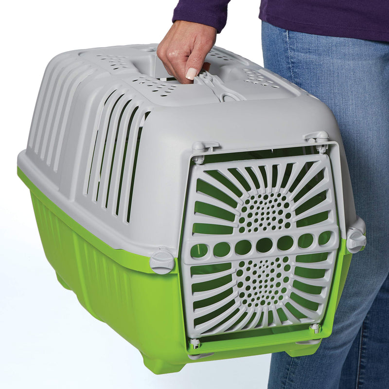 [Australia] - Midwest Spree Travel Carrier | Hard-Sided Pet Carriers Ideal for Extra-Small Dogs, Cats & Other Small Animals 19-Inch "Toy" Dog Breeds Green 