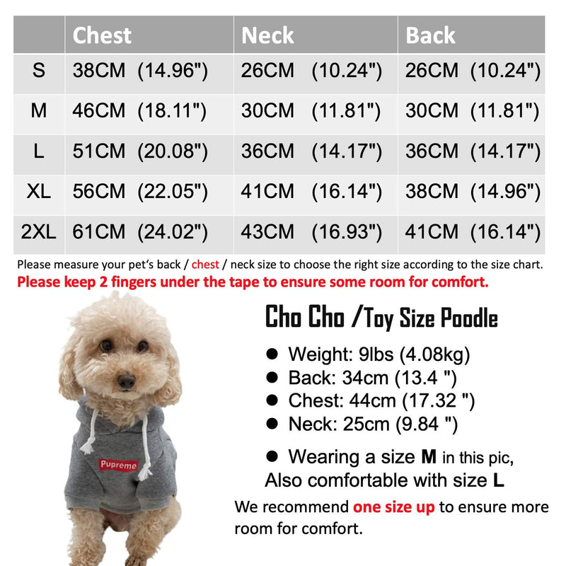 [Australia] - ChoChoCho Pet Clothing Cotton Hoodie Stylish Streetwear Sweatshirt Gray Outfit for Dog Cat Puppy (S) Small 