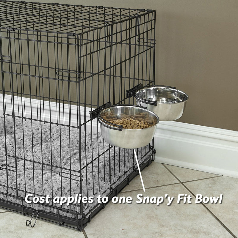 Midwest Homes for Pets Snap'y Fit Stainless Steel Food Bowl/Pet Bowl for Dogs & Cats 10 Ounces (1.25 cups) - PawsPlanet Australia
