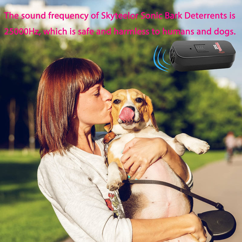 Skyteelor Ultrasonic Dog Barking Deterrent 2 in 1 bark Control Device & Anti Barking Device，32.8Ft Ultra-Wide Range Control, Using 9V Battery, LED Indication, Indoor and Outdoor - PawsPlanet Australia