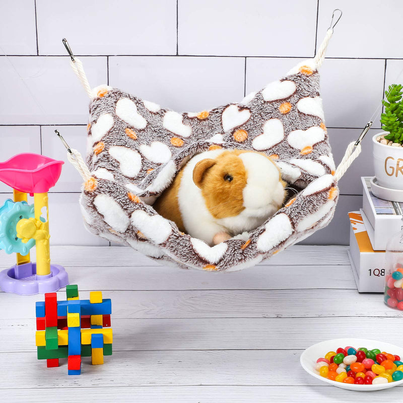 Guinea Pig Hamster Hanging Hammock Guinea Pig Ferret Toys Hamster Hanging Bed for Cage Accessories Small Animal Hanging Hammock Coffee - PawsPlanet Australia